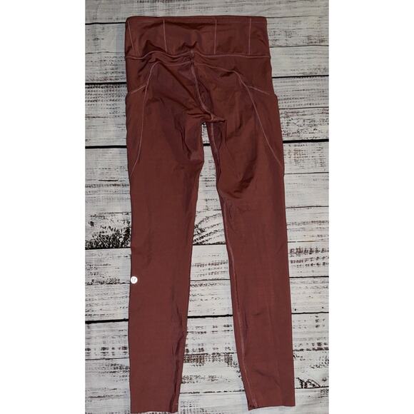 Lululemon Fast Free High Rise Tights 25" *Cool Cherry Tint Nulux Size 6 - Picture 4 of 7